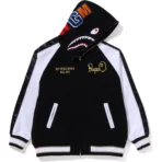 Bape Hoodie Souvenir Shark Zip Hoodie Mens-Black