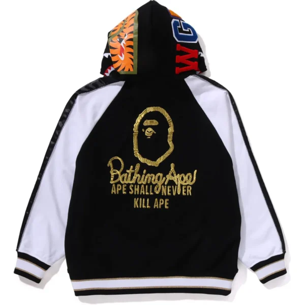 Bape Hoodie Souvenir Shark Zip Hoodie Mens-Black