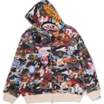 Bape Hybrid Camo Multi Badge Shark Relaxed Fit Full Zip Hoodie Mens