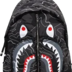 Bape Layered Line Camo Shark Day Pack ‘Black’