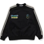 Bape Lux Sport Pattern Jacquard Crewneck Mens-Black