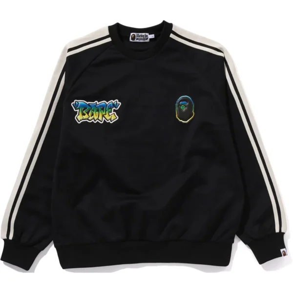 Bape Lux Sport Pattern Jacquard Crewneck Mens-Black