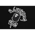 Bape Mad Ape College Heavy Washed Crewneck Mens-Black