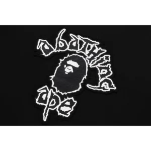 Bape Mad Ape College Heavy Washed Crewneck Mens-Black