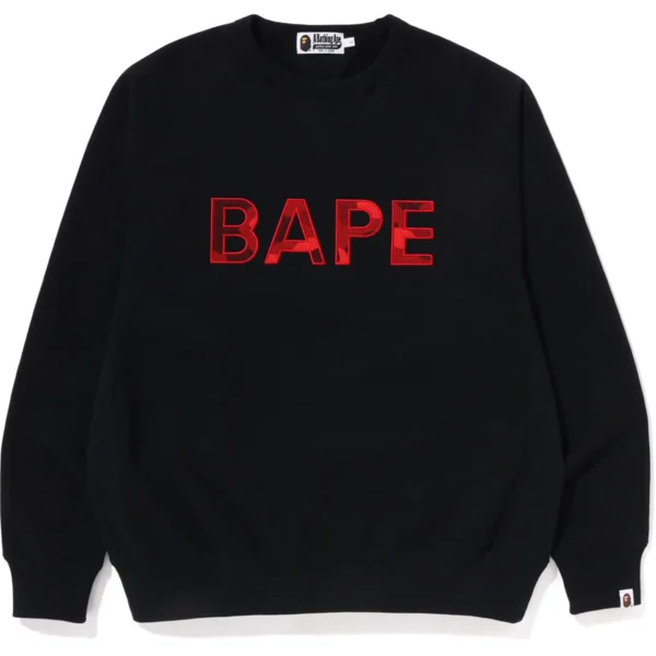 Bape Patch Relaxed Fit Crewneck Mens-Black