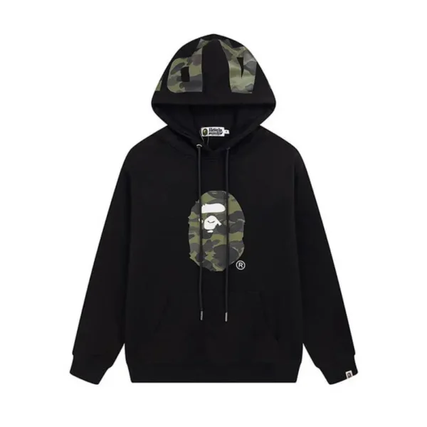 Bape Shark Printed a Bathing Ape Hoodie-Black