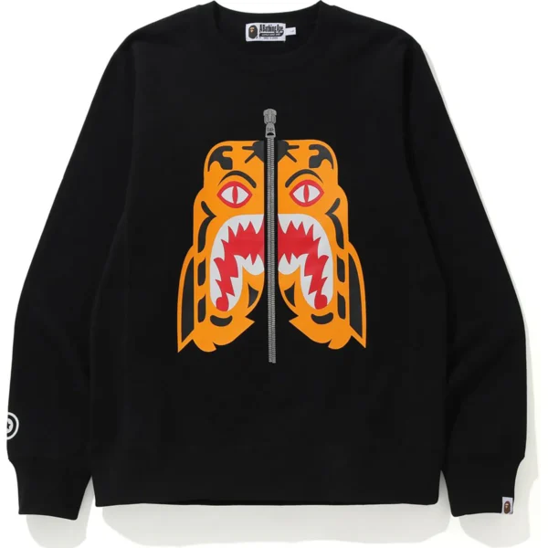 Bape Tiger Crewneck Mens-Black