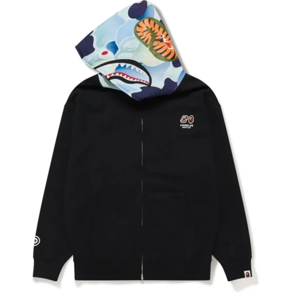 Bape X Bayc Shark Full Zip Hoodie Mens-Black