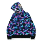 Bape X Kid Cudi Shark Full Zip Up Hooded Sweatshirt Multi