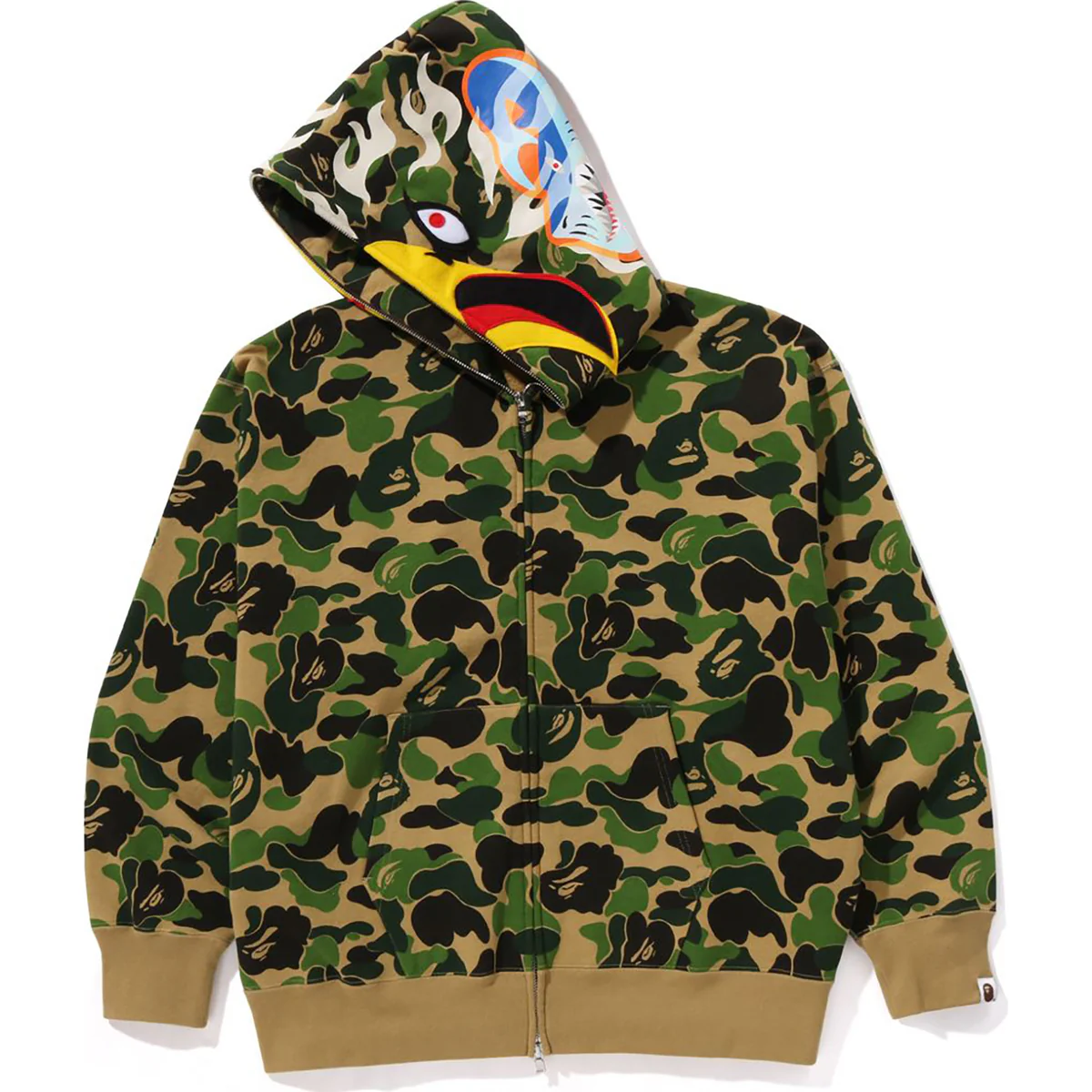 Bape X Readymade ABC Camo Eagle Relaxed Fit Full Zip Hoodie Mens front Bape X Readymade ABC Camo Eagle Relaxed Fit Full Zip Hoodie Mens