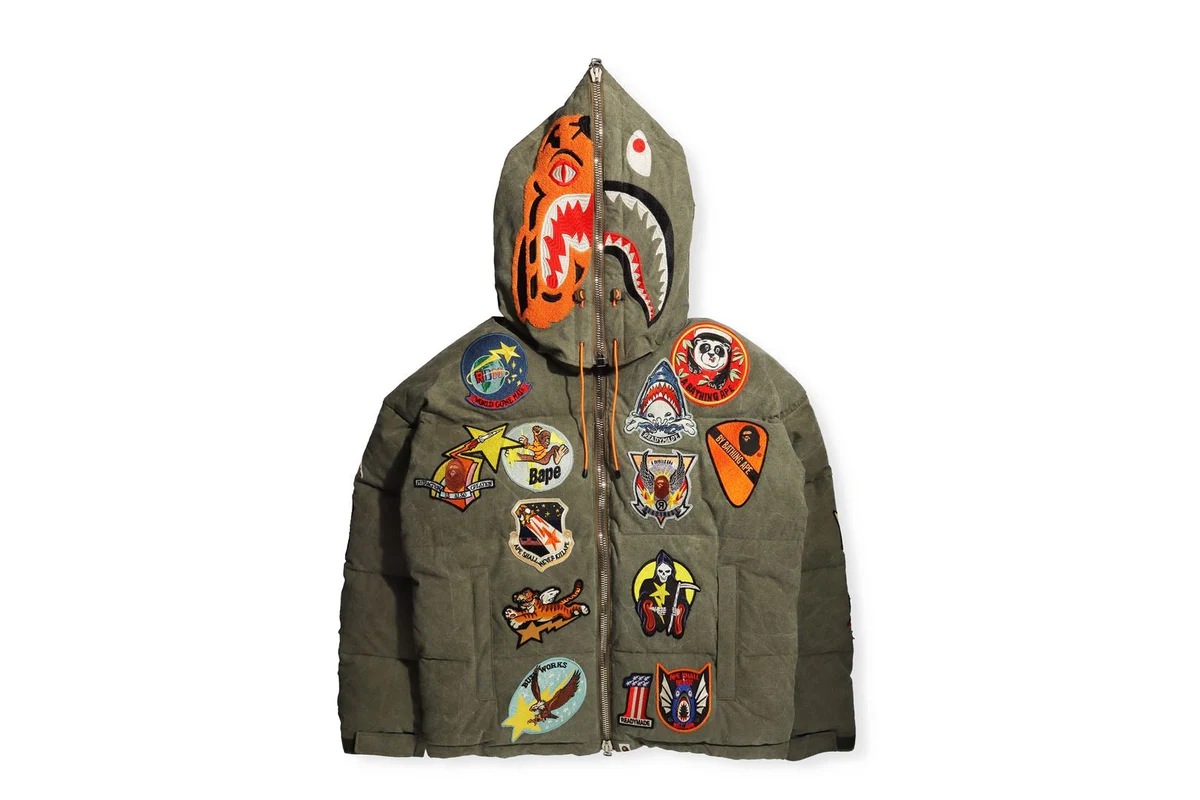 Bape X Readymade Tiger Shark Down Jacket-Green Bape X Readymade Tiger Shark Down Jacket-Green
