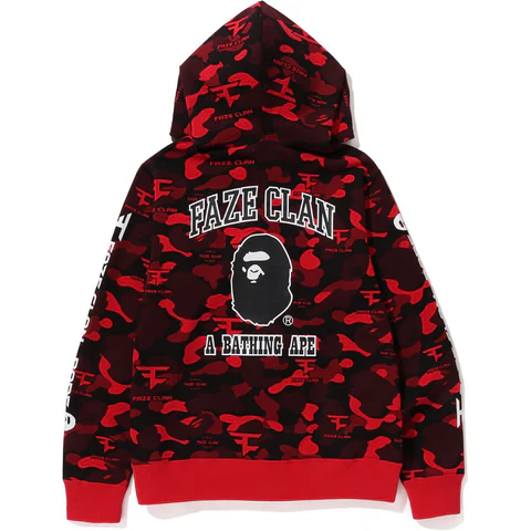 Bape® X Faze Clan Full Zip Hoodie-Red