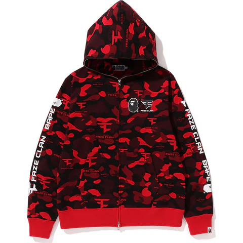 Bape® X Faze Clan Full Zip Hoodie-Red