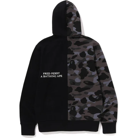 Bape® X Fred Perry Color Camo Zip Hoodie – Black