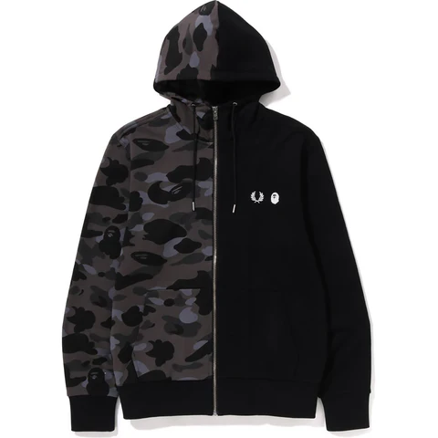 Bape® X Fred Perry Color Camo Zip Hoodie – Black