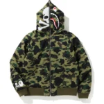 MM Bape Hoodie Down Jacket Mens-Green