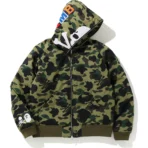 MM Bape Hoodie Down Jacket Mens-Green