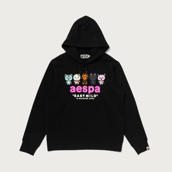 Bape X Aespa Baby Milo Pullover Hoodie Mens