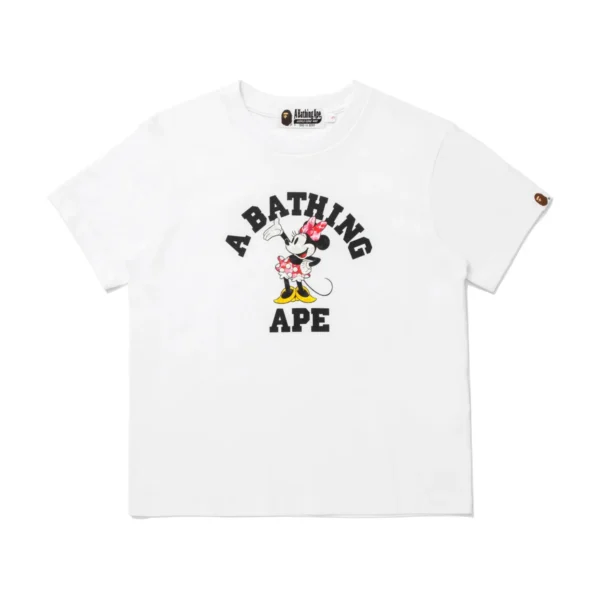 BAPE X Disney Minnie Mouse College Relaxed Mini Tee White