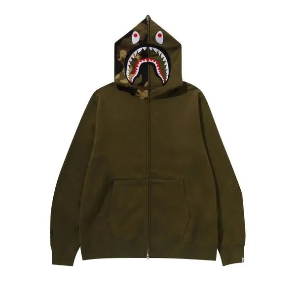 Bape 1st Shark Full Zip Hoodie - Green