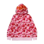Bape ABC Camo 2nd Shark Full Zip Hoodie - Pink - Image 2