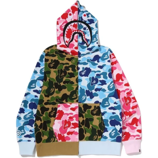 Bape ABC Camo Crazy Shark Full Zip Hoodie