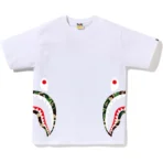 Bape ABC Camo Side Shark Tee Mens-White