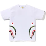 Bape ABC Camo Side Shark Tee Mens-White