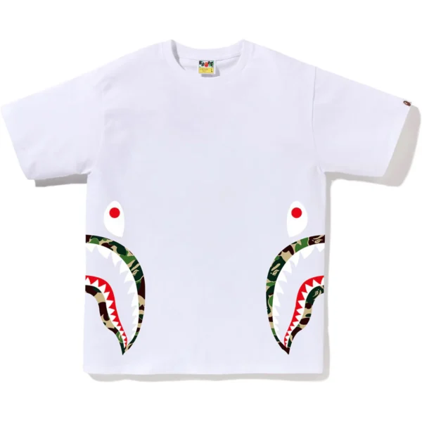 Bape ABC Camo Side Shark Tee Mens-White