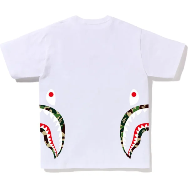 Bape ABC Camo Side Shark Tee Mens-White