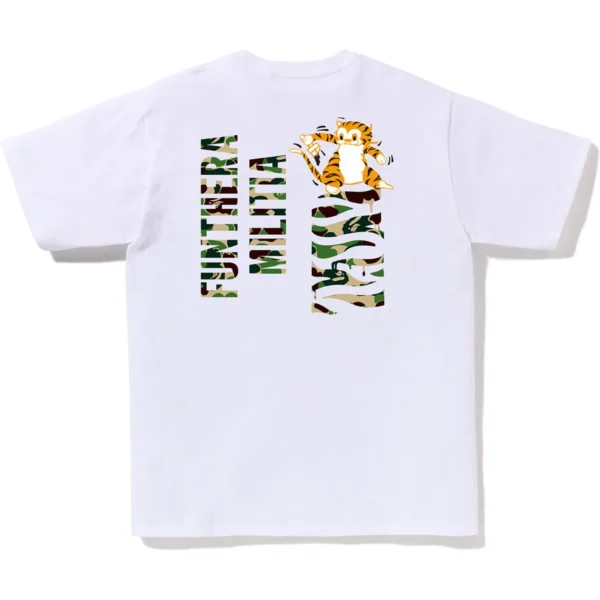 Bape ABC Camo Tiger Tee Mens-White
