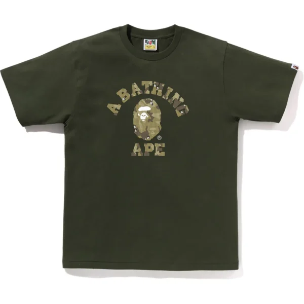Bape Bitmap College Tee Mens-Army Green