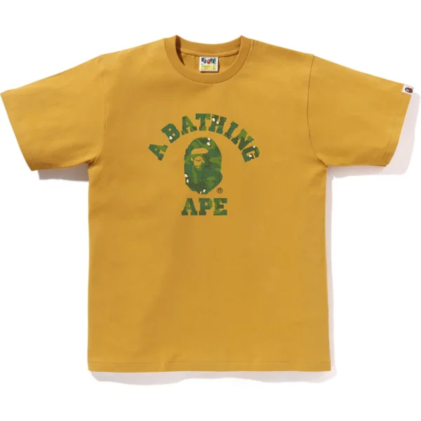 Bape Bitmap College Tee Mens-Yellow