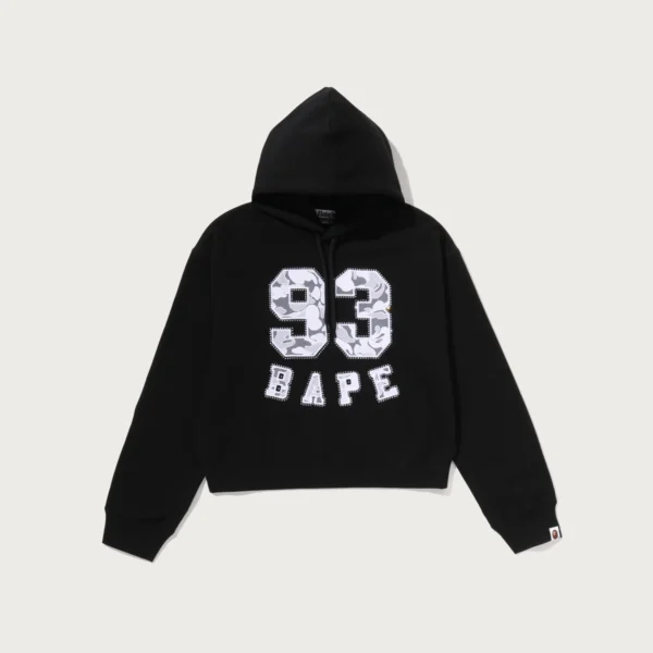 Bape Camo Lace Patch Boxy Cropped Pullover Hoodie Ladies