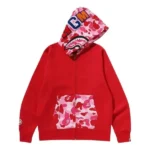 Bape Camouflage Shark Full Zip Hoodie - Pink