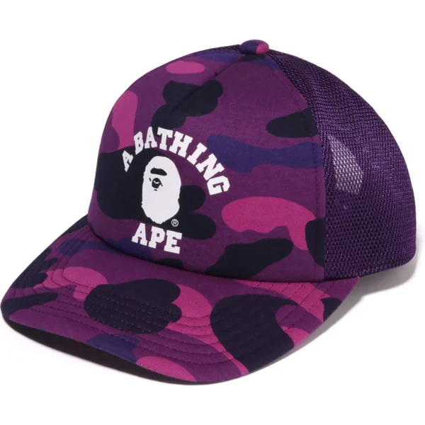 Bape Color Camo College Mesh Cap Mens - Purple