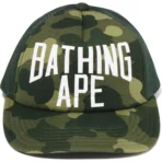 Bape Color Camo NYC Logo Mesh Cap Mens - Green
