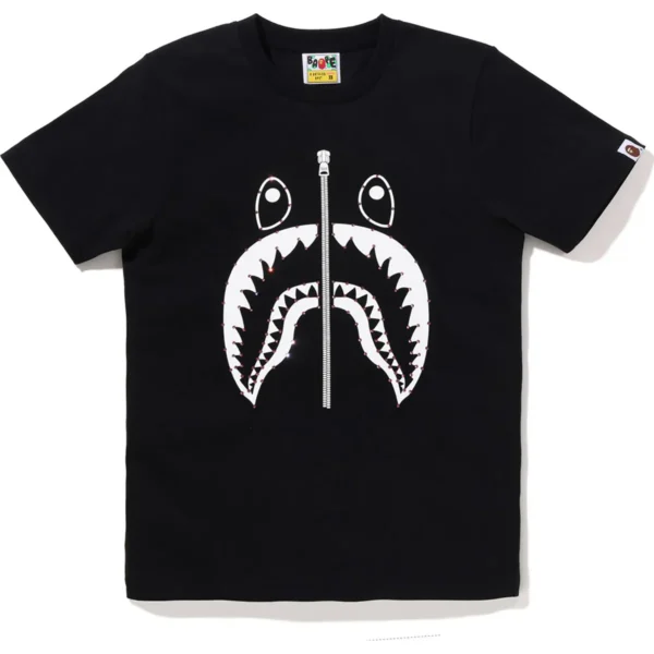 Bape Crystal Stone Shark Tee Ladies-Black