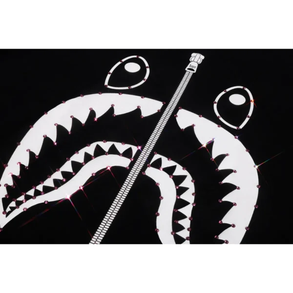 Bape Crystal Stone Shark Tee Ladies-Black