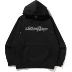 Bape Hoodie Metallic Yarn Pullover Hoodie Mens-Black