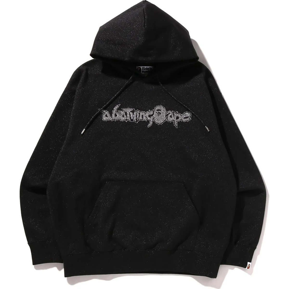 Bape Hoodie Metallic Yarn Pullover Hoodie Mens-Black Bape Hoodie Metallic Yarn Pullover Hoodie Mens-Black