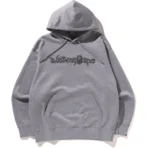 Bape Hoodie Metallic Yarn Pullover Hoodie Mens-Grey