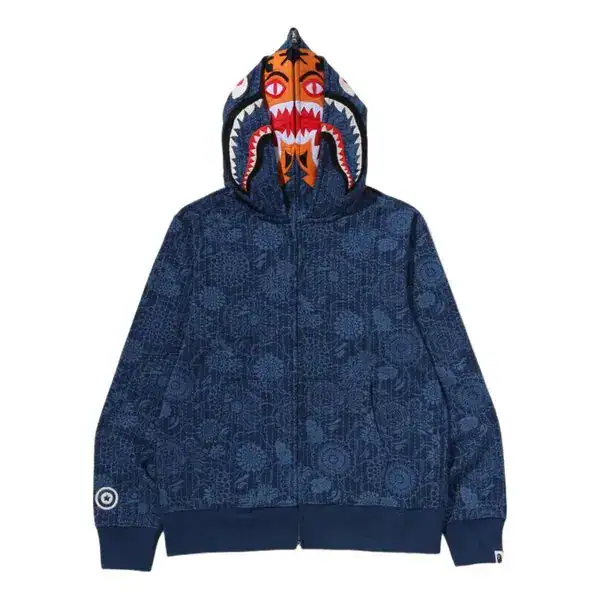 Bape Japanese Art Camo Double Tiger Shark Full Zip Hoodie