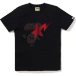 Bape Leopard Ape Face Sta Tee - Black