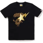 Bape Leopard Ape Face Sta Tee Ladies-Black