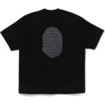 Bape Lux Sport Pattern Ape Head Relaxed Fit Tee Mens-Black