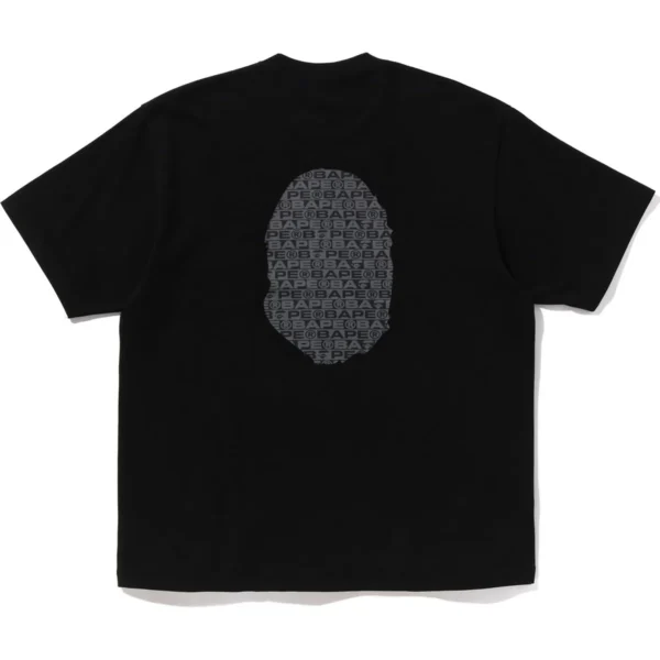 Bape Lux Sport Pattern Ape Head Relaxed Fit Tee Mens-Black