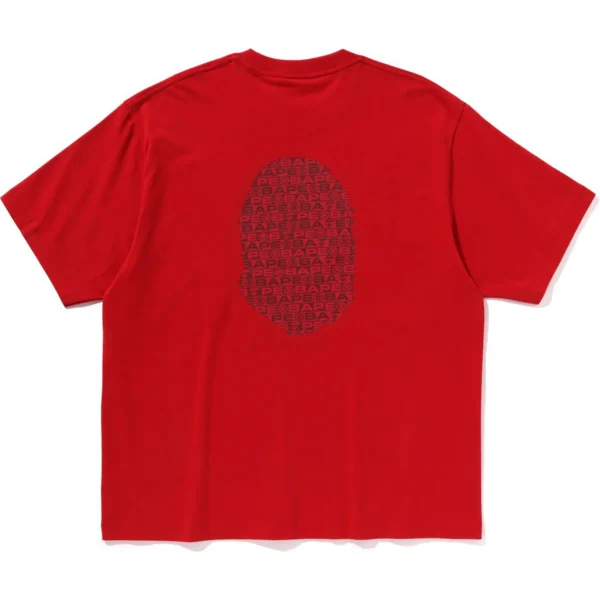 Bape Lux Sport Pattern Ape Head Relaxed Fit Tee Mens-Red