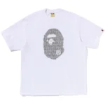 Bape Lux Sport Pattern Ape Head Relaxed Fit Tee Mens-White