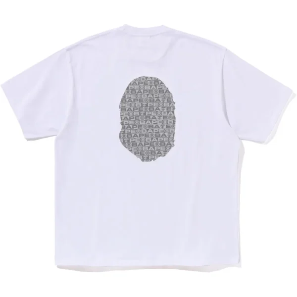 Bape Lux Sport Pattern Ape Head Relaxed Fit Tee Mens-White